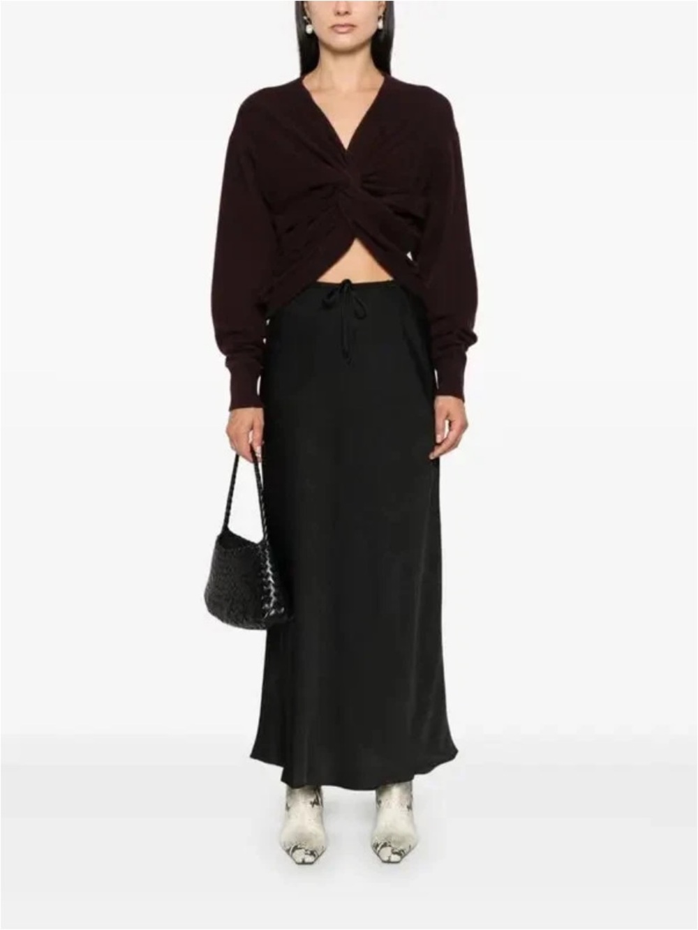 Baum und Pferdgarten Sinaia Skirt Long Midi Maxi Black Drawstring Tie Waist 12
